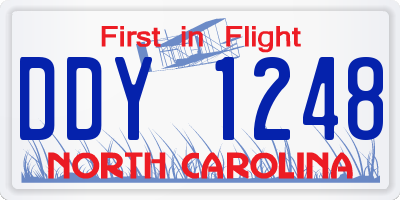 NC license plate DDY1248