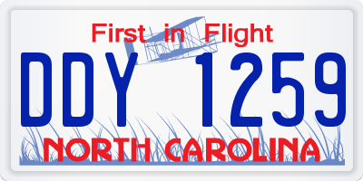 NC license plate DDY1259