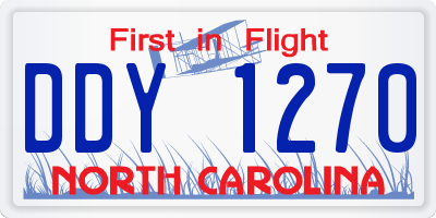 NC license plate DDY1270