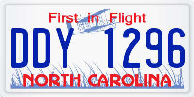 NC license plate DDY1296