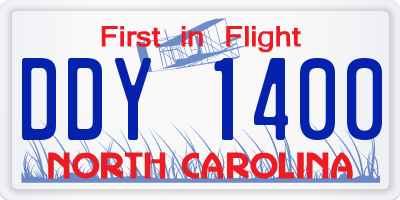 NC license plate DDY1400