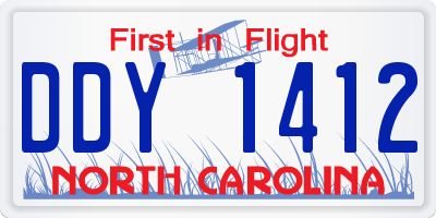 NC license plate DDY1412