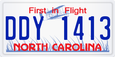 NC license plate DDY1413