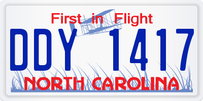 NC license plate DDY1417