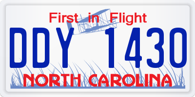 NC license plate DDY1430