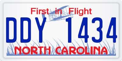 NC license plate DDY1434