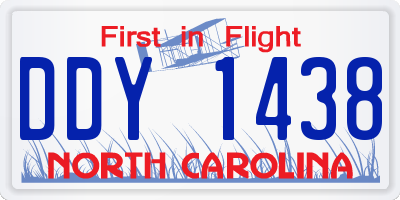 NC license plate DDY1438