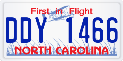 NC license plate DDY1466