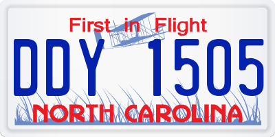 NC license plate DDY1505