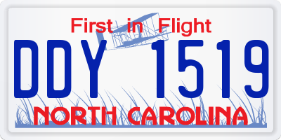 NC license plate DDY1519