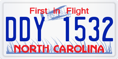 NC license plate DDY1532