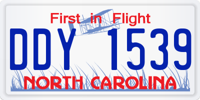 NC license plate DDY1539