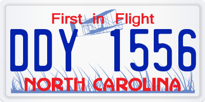 NC license plate DDY1556