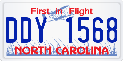 NC license plate DDY1568
