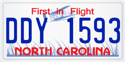 NC license plate DDY1593
