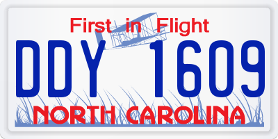 NC license plate DDY1609