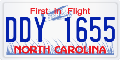 NC license plate DDY1655