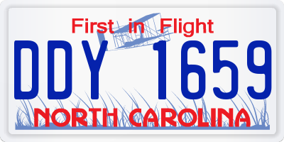 NC license plate DDY1659