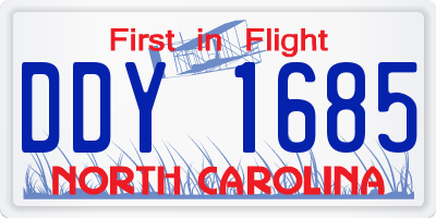 NC license plate DDY1685