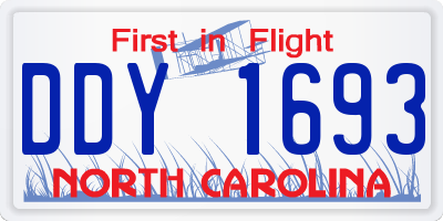 NC license plate DDY1693