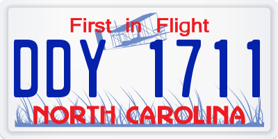 NC license plate DDY1711