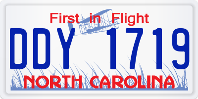 NC license plate DDY1719