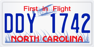 NC license plate DDY1742
