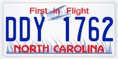 NC license plate DDY1762