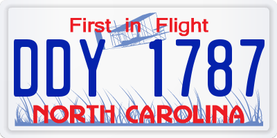 NC license plate DDY1787