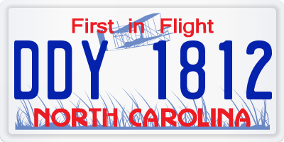 NC license plate DDY1812