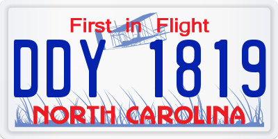 NC license plate DDY1819