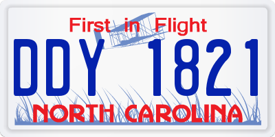 NC license plate DDY1821