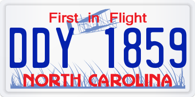 NC license plate DDY1859