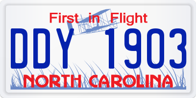 NC license plate DDY1903
