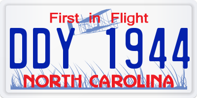 NC license plate DDY1944