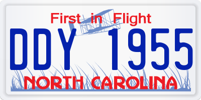NC license plate DDY1955