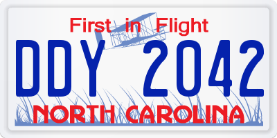 NC license plate DDY2042