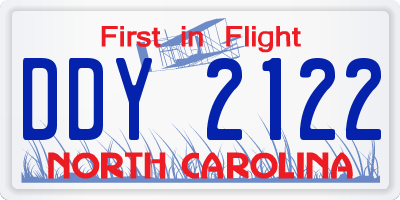 NC license plate DDY2122