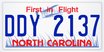 NC license plate DDY2137