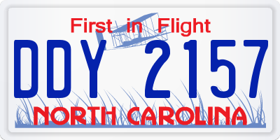 NC license plate DDY2157