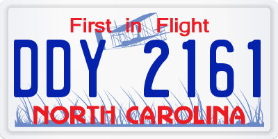 NC license plate DDY2161
