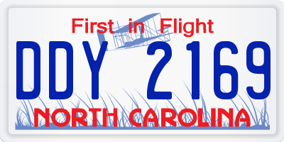 NC license plate DDY2169