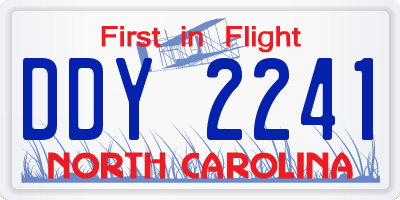 NC license plate DDY2241