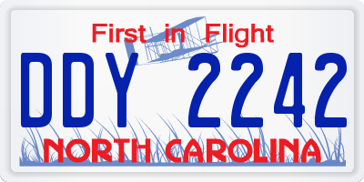 NC license plate DDY2242