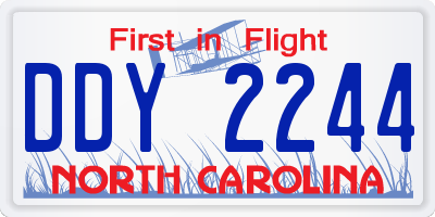 NC license plate DDY2244