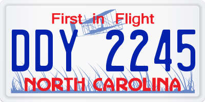 NC license plate DDY2245