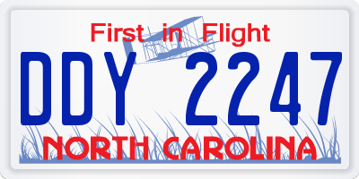 NC license plate DDY2247