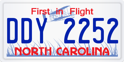 NC license plate DDY2252