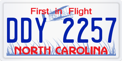 NC license plate DDY2257