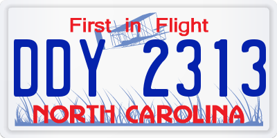 NC license plate DDY2313